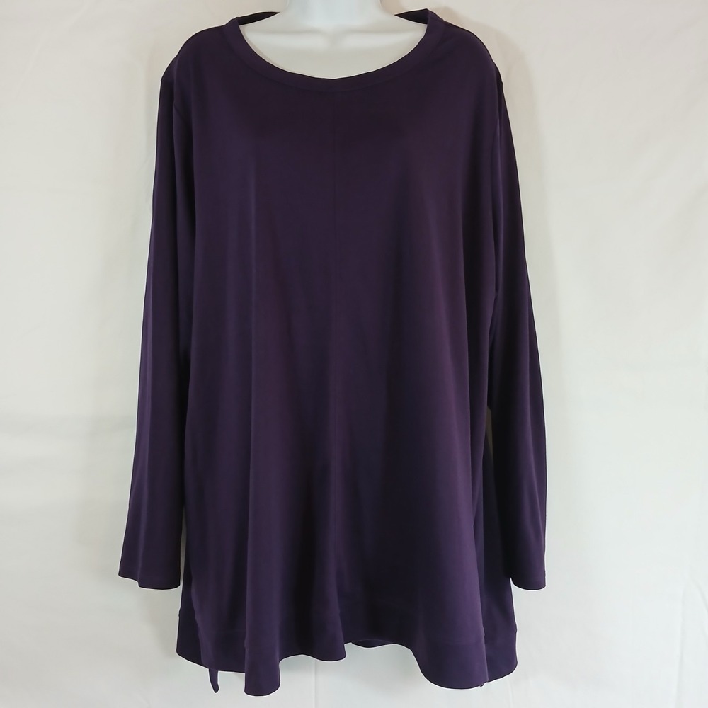Lands End women purple tunic sz 3X casual fall travel outdoor cabin office wear